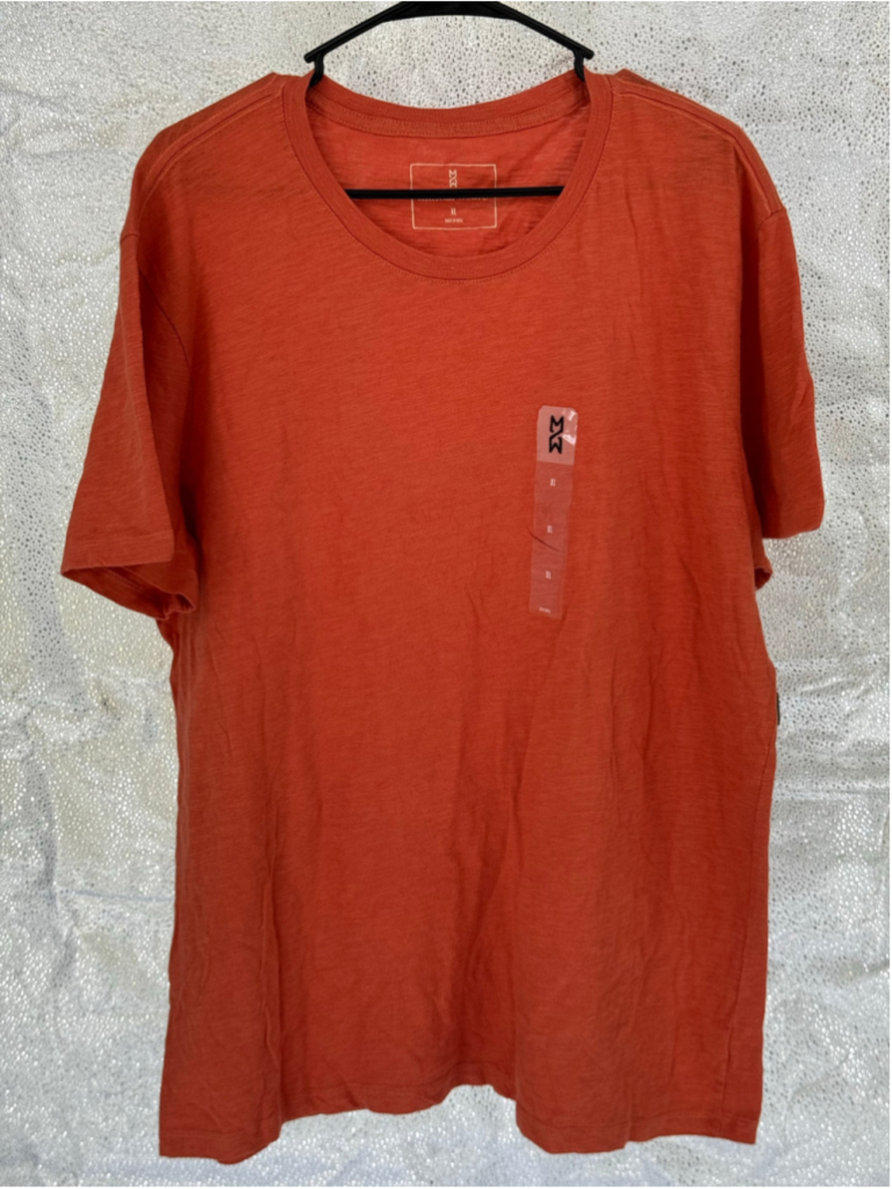 Men's Mutual Weave Short Sleeve Tee Shirt, Orange, Size XL